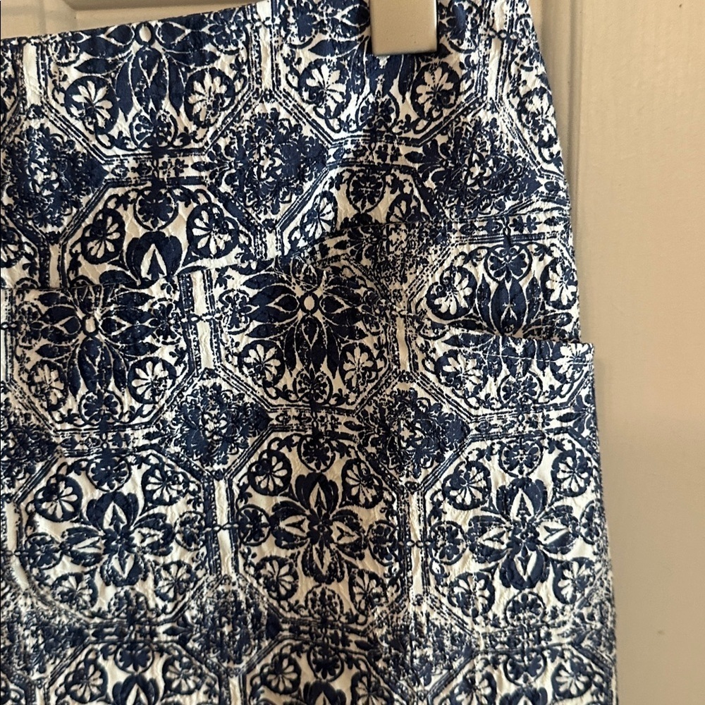 Elliott Lauren navy white printed skirt size 8 - Picture 3 of 7